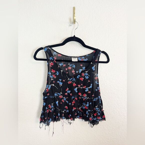 Free people floral print Crinkle Breeze Cami festival tank top XS - Picture 3 of 8